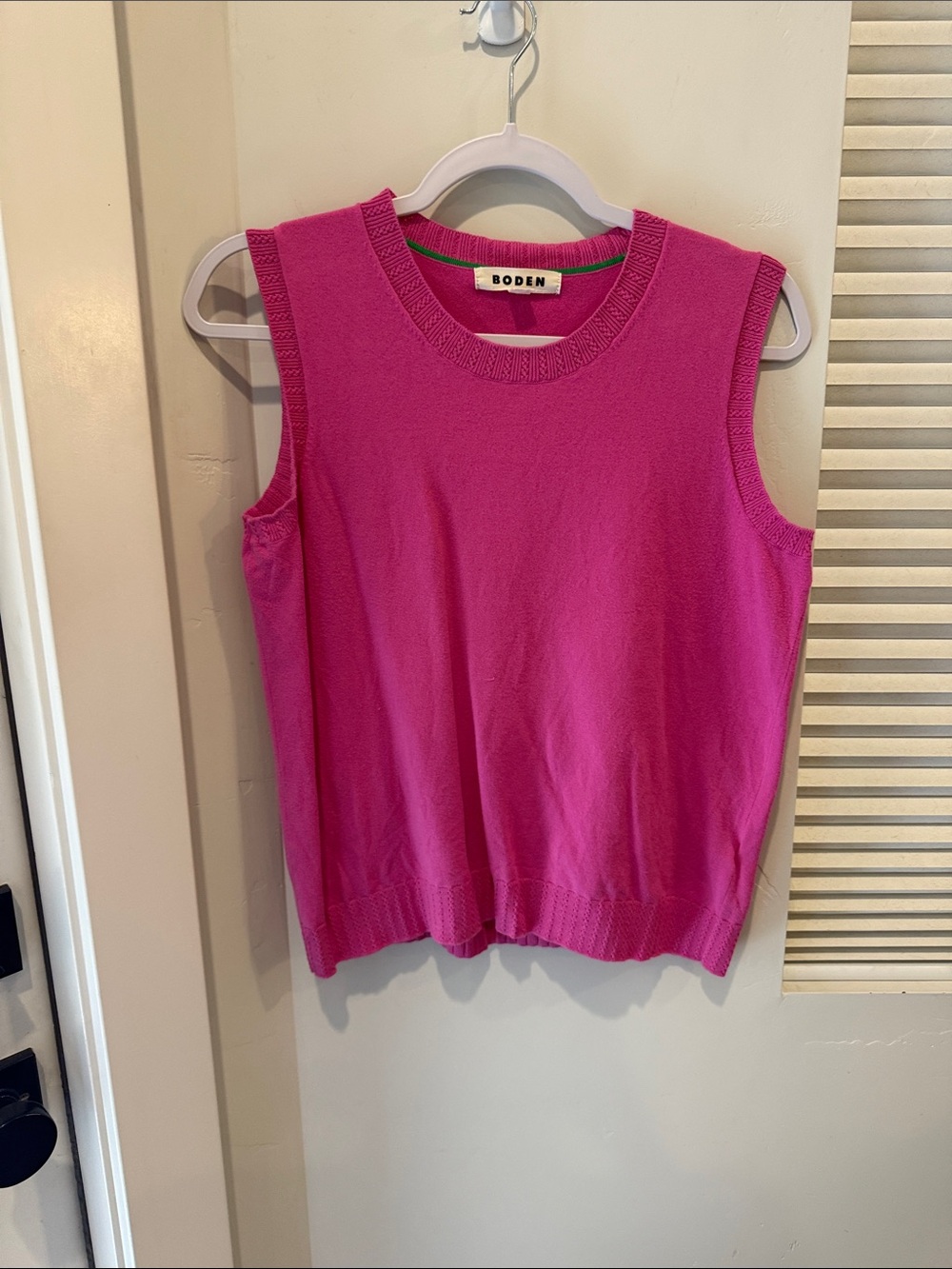 Boden Sleeveless Knit Tank in Bright Pink